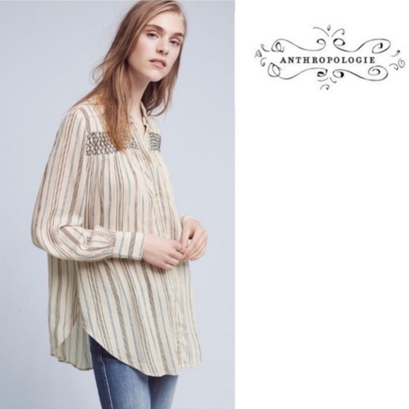 Anthropologie Tops - Floreat By Anthropologie Striped Nothfork Tunic Blouse